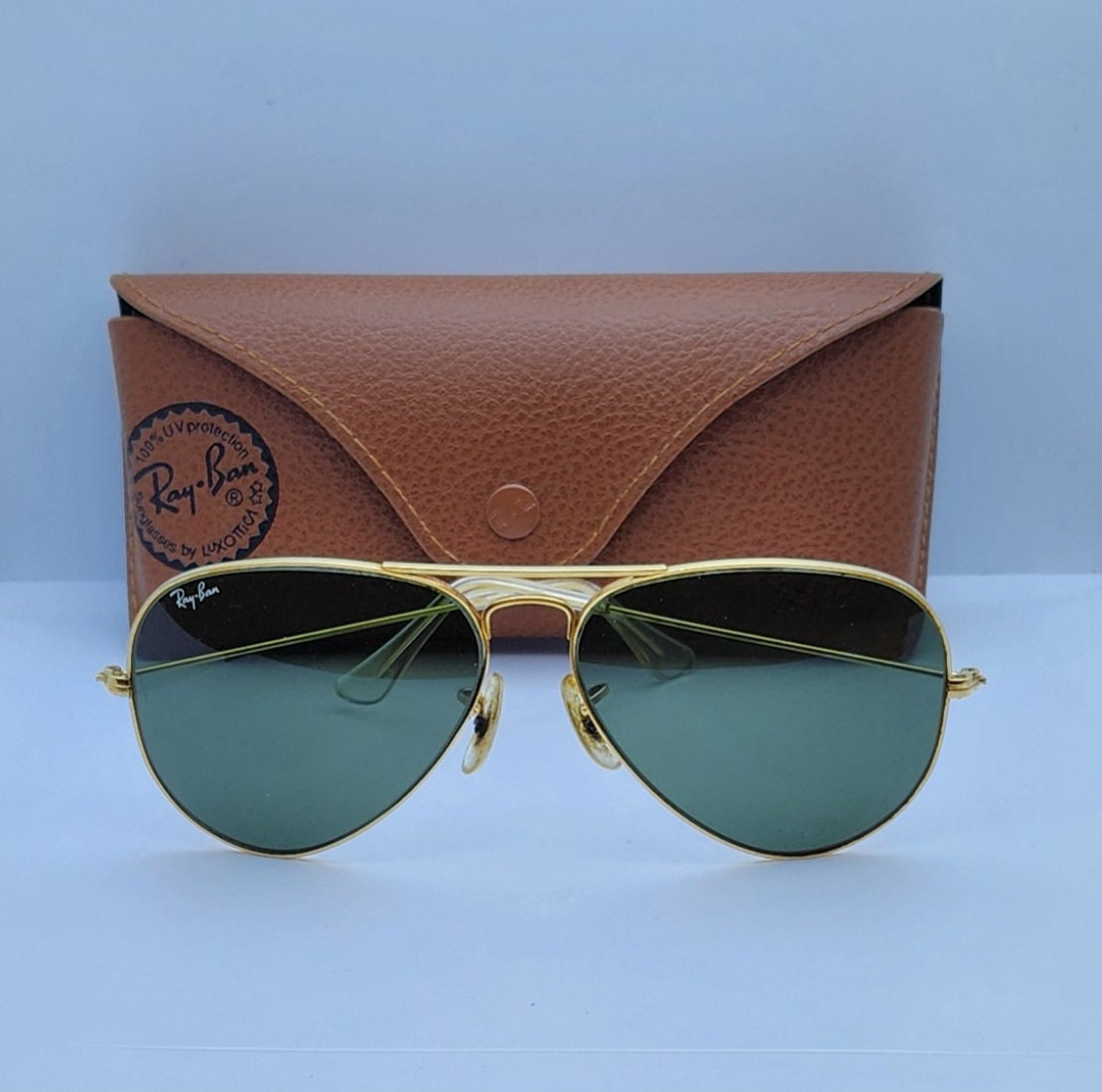 Ray-Ban Bausch & Lomb サングラス ゴールド Aviator Sunglasses Ray-ban Bausch & Lomb Gold Tone Frame Green