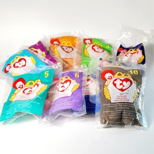 Vintage McDonald&#39;s Happy Meal - Ty Teenie Beanie Babies Collection 1998 - Unopened - Unused- Replacement Ty Toys
