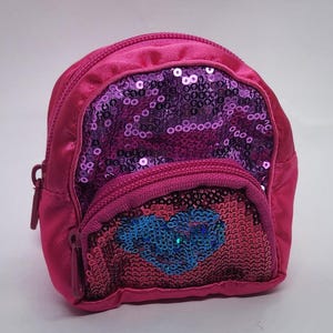 Doll / Teddy Bear Pink Sequin Sparkly Backpack - Fashionista Bag Backpack - Build A Bear Bear-Sized Bag