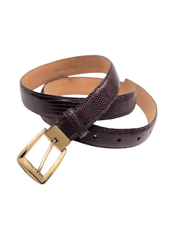 Genuine Lizard Belt, Brown Lizard Belt, Statement 