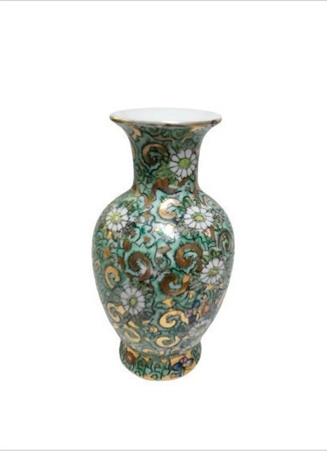 Japanese Fine Porcelain Ware Vase, A.C. F. Decorated in Hong Kong, ACF