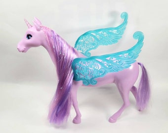 Horse Barbie Unicornio Barbie Fairytale Purple Pegasus Unicorn