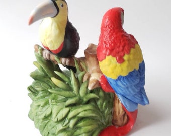 Germany - Schmid Musical Box, Parrots Musical Box, Tropical Birds Music Box, Theme " I'd Like To Teach The Word To Sing" On/Off Stopper