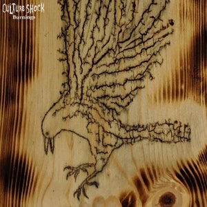 100% Lichtenberg - Bird Landing - fractal wood burn