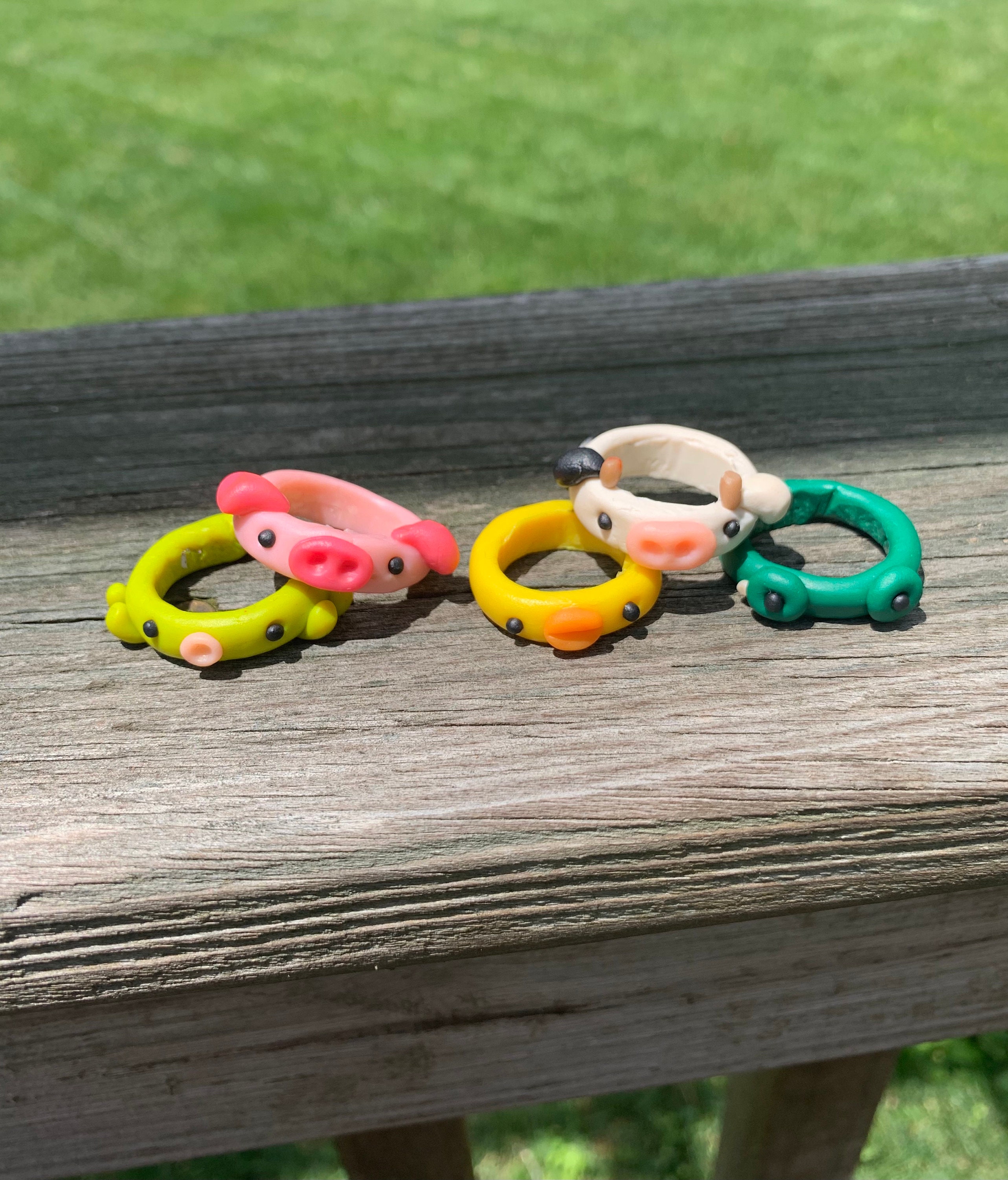Clay Rings Animal Etsy