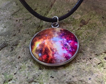 Galaxy pendant and matching earrings