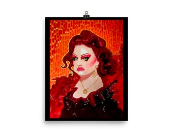 Drag Race España - Pink Chadora : Le Grand Bal des Régions - illustration 8x10 print