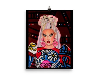 Drag Race UK vs The World 2  - La Grande Dame - Entrance Look - illustration 8x10 print