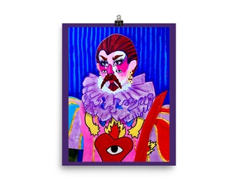 Drag Race España - Hugáceo Crujiente Cervantes illustration 8x10 tryck