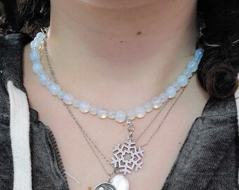 Opalite Snowflake Fairycore Necklace