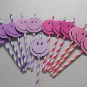 Smile Face Party Straws