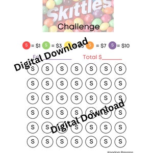 Skittles savings challenge, budget, tracker, weekly, low income, planning, dave ramsey, budget envelopes