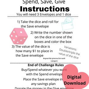 Spend Save Give Savings Challenge, Budget, Tracker, Weekly, Low Income ...