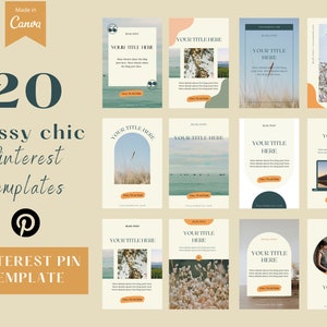 Pinterest templates for Canva | Pinterest pins | Pinterest Design | Classy chic templates for Pinterest