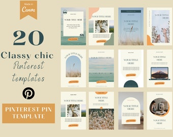 Pinterest templates for Canva | Pinterest pins | Pinterest Design | Classy chic templates for Pinterest