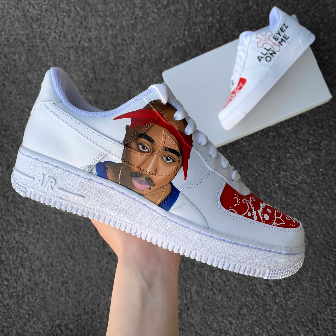 Tupac Portrait Nike Air Force 1s – B Street Shoes