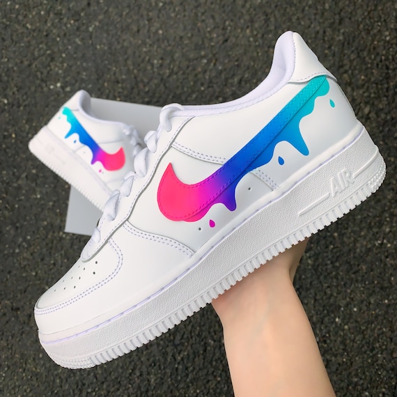 Air Force 1 Degradado Goteo Sneaker - Etsy España