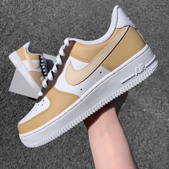 Custom Nike Air Force 1 Beige Aesthetic Custom Sneaker Soft - Etsy