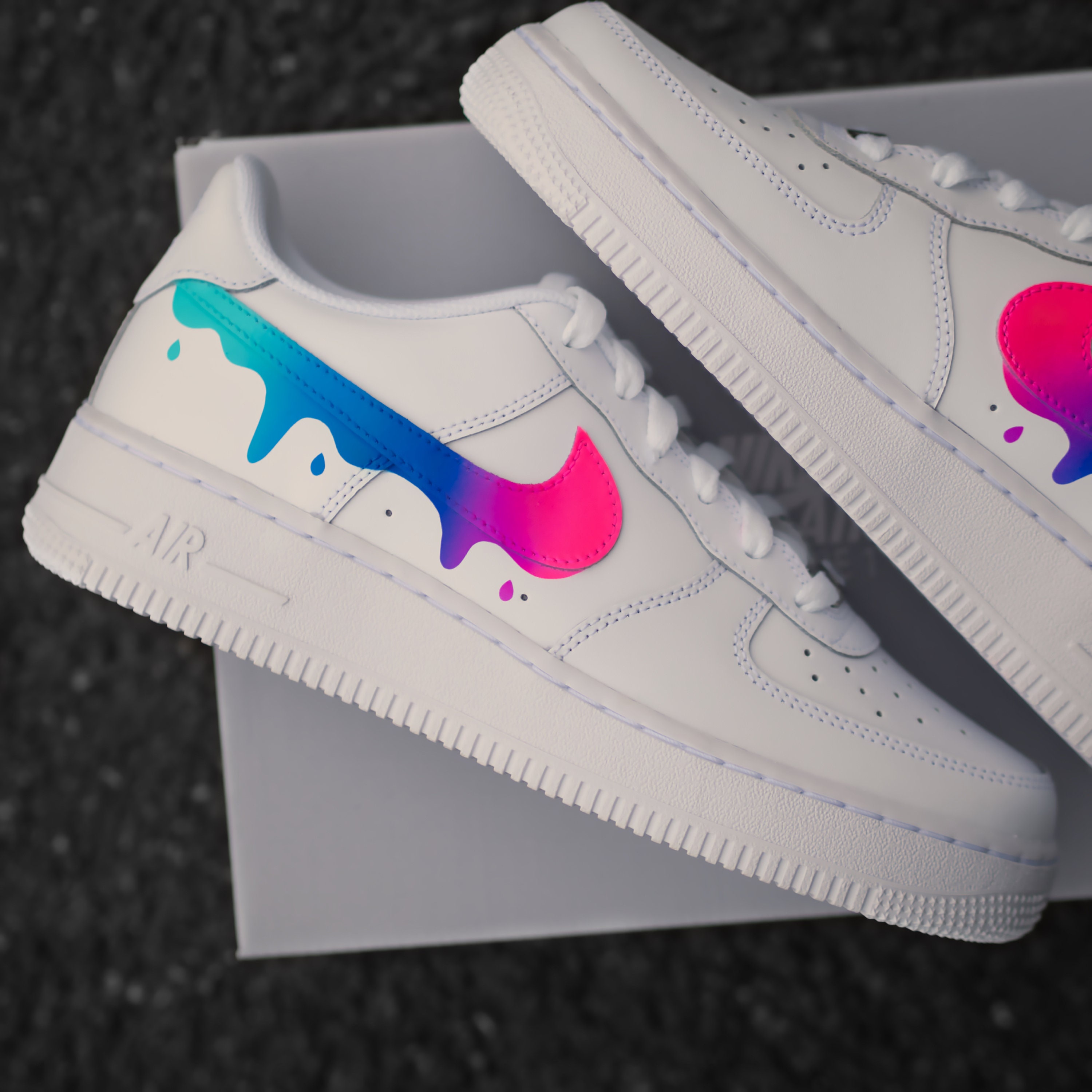 Nike Air Force 1 Color Gradient With Drops Custom Sneaker - Etsy