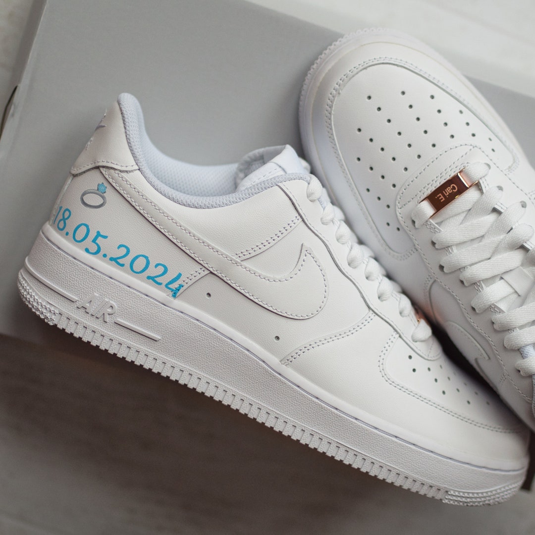 Nike Air Force 1 Wedding Custom Sneaker With Wedding Date Hand Painted ...