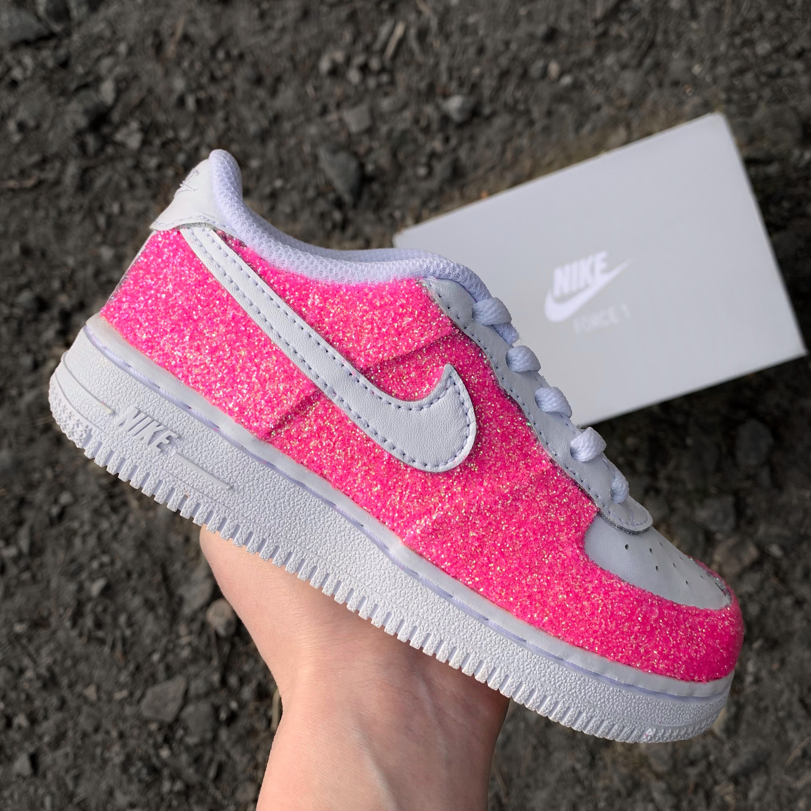 Nike Air Force 1 pink Glitter Custom 