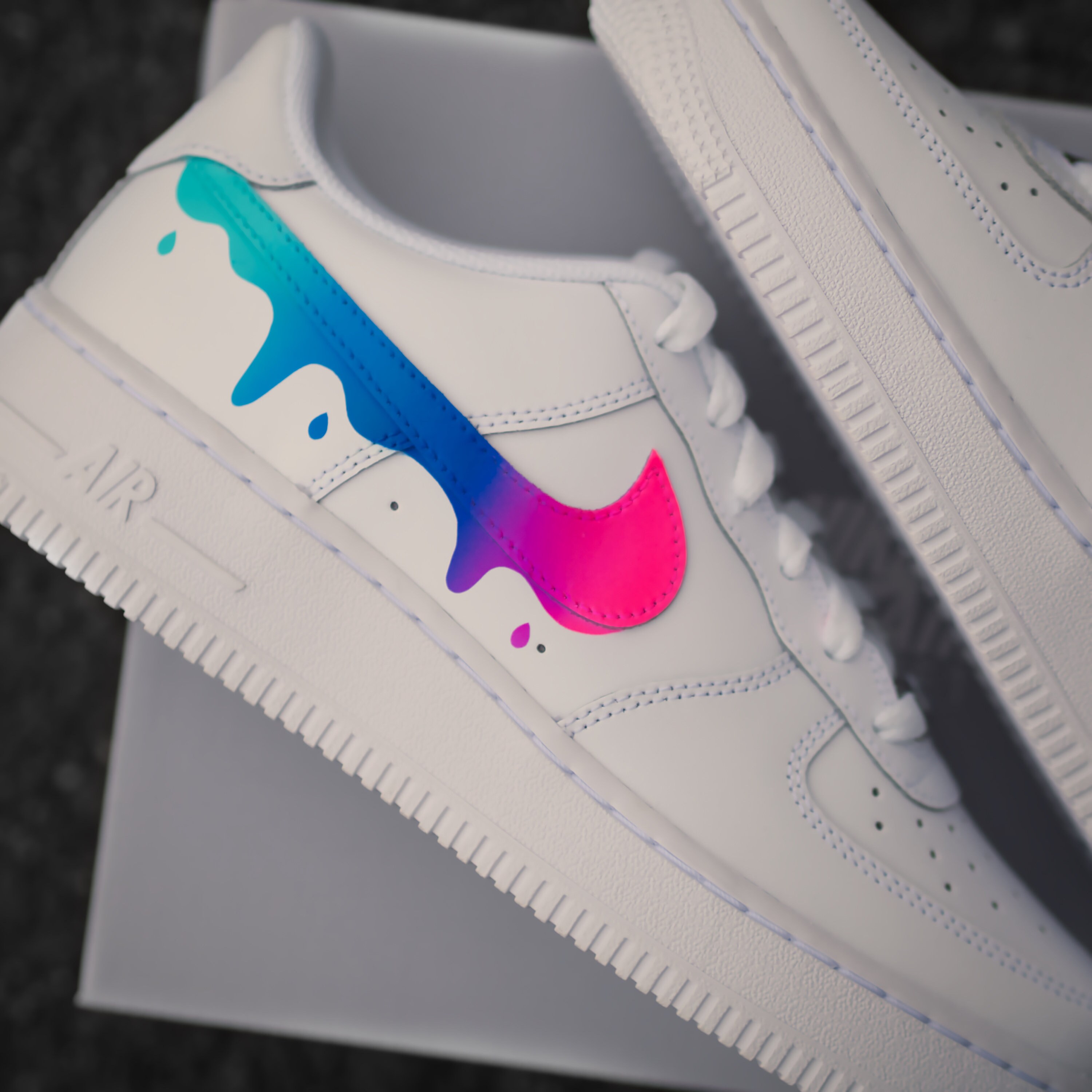 Nike Air Force 1 Color Gradient With Drops Custom Sneaker - Etsy