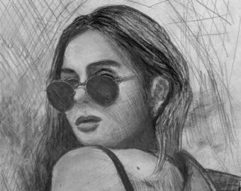 Drawing from your photo, Graphite Pencil Portrait, Custom hand-drawn portrait.