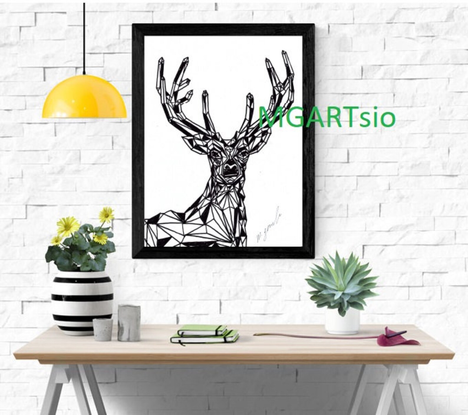 Geometrischer Hirsch Printable Line Art Hirsch Original - Etsy.de