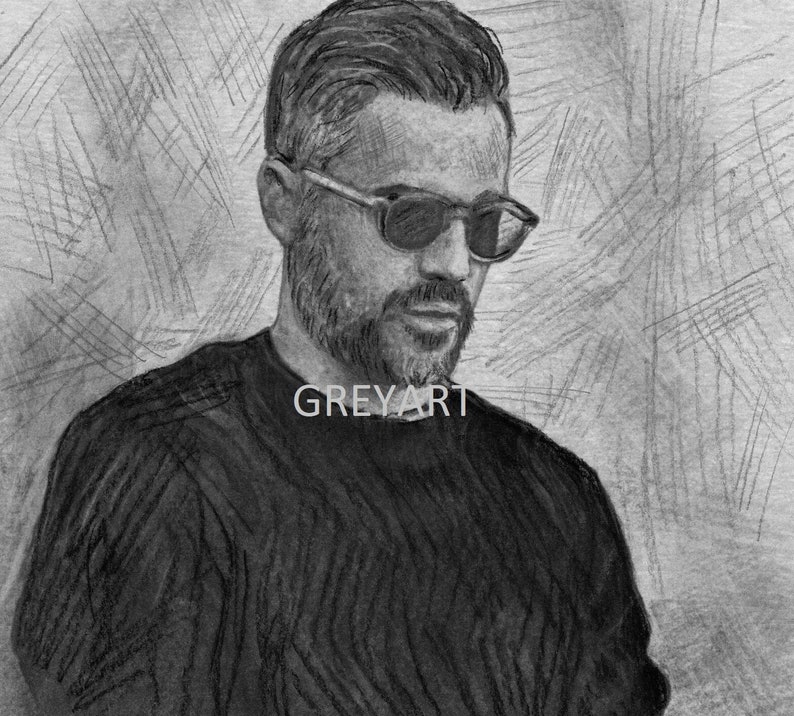 Pencil Drawing From Photo, High quality personalized hand-drawn graphite custom portrait zdjęcie 1