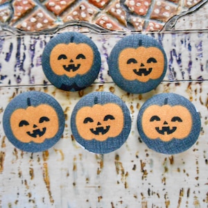 Orange Pumpkin Buttons, Spooky Buttons, Halloween Buttons, Goth Buttons, Gothic Buttons, Size 1 1/8&quot;, Set of 4, 5, or 6 buttons