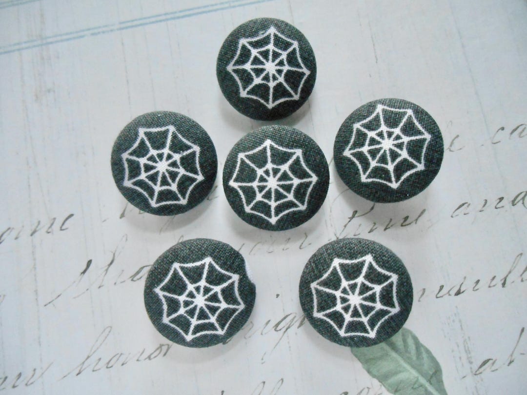 Spooky Spiderweb Buttons, Gray Goth Buttons, Halloween Buttons, Spooky ...
