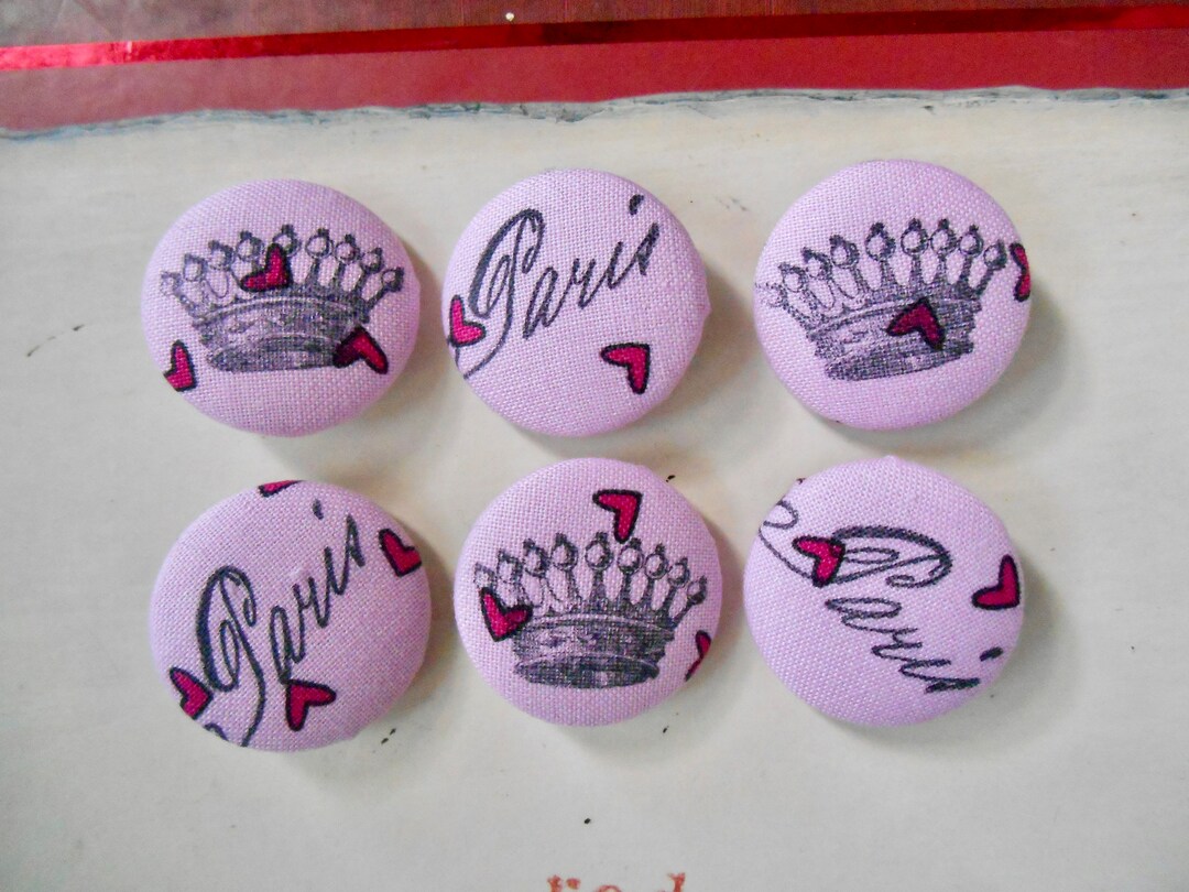 Paris Buttons, Crown Buttons, French Buttons, Royal Buttons, Cute ...