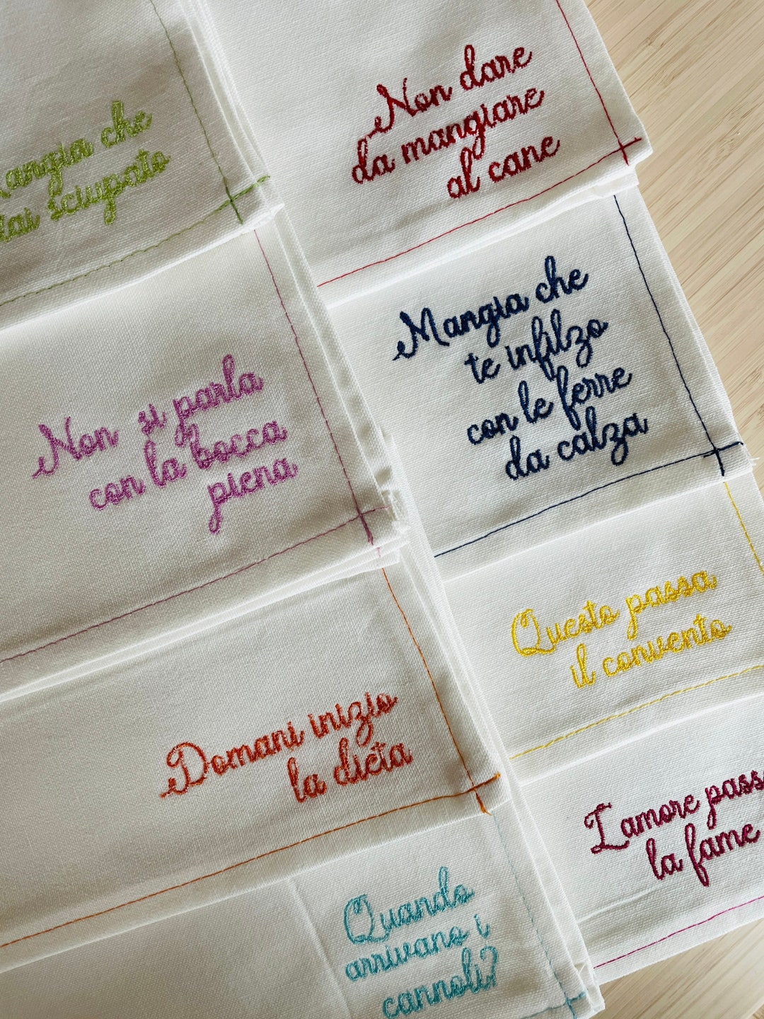 Customizable Napkins With Cotton Embroidery - Etsy
