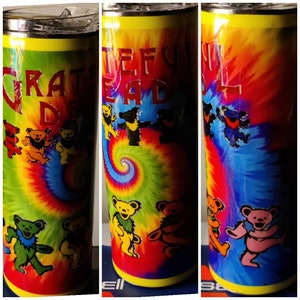 Grateful Dead Bears Tie Dye 20oz Custom Tumbler