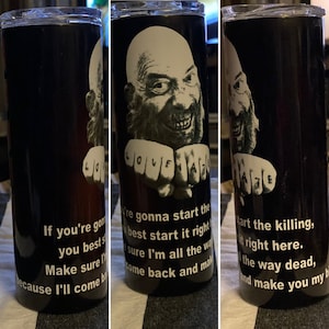 Captain Spaulding 20 oz Skinny Tumbler / Rob Zombie / Devils Rejects / Halloween Tumbler