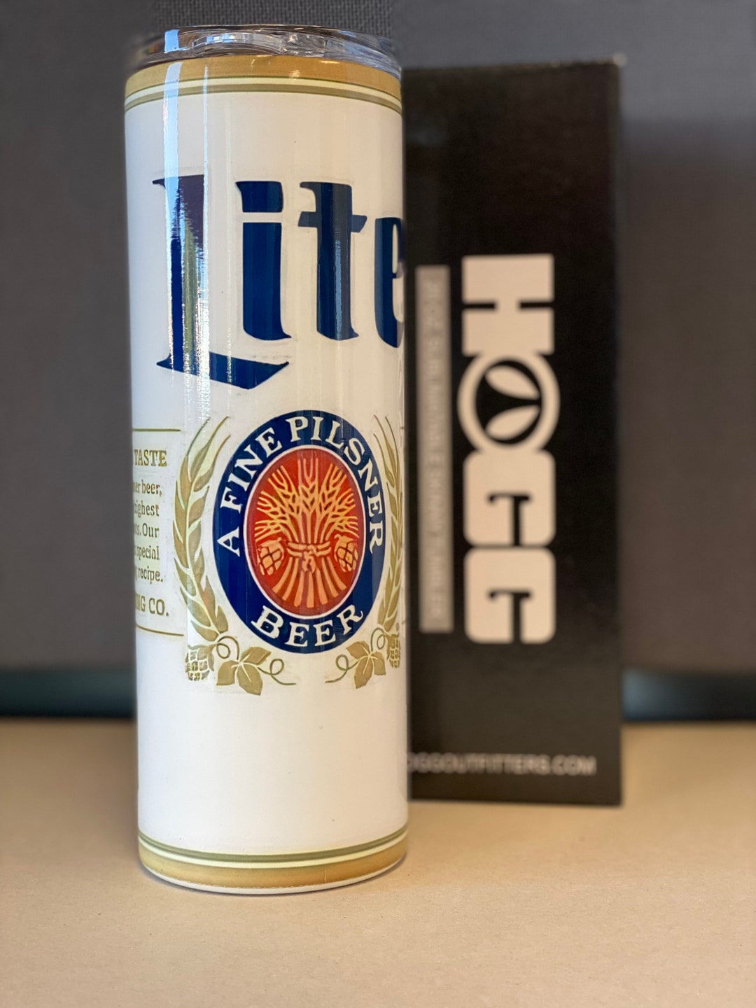 Set Of (2) NEW Miller Lite 16 Ounce Aluminum Can Cup Tumbler Beer Drinking  Can