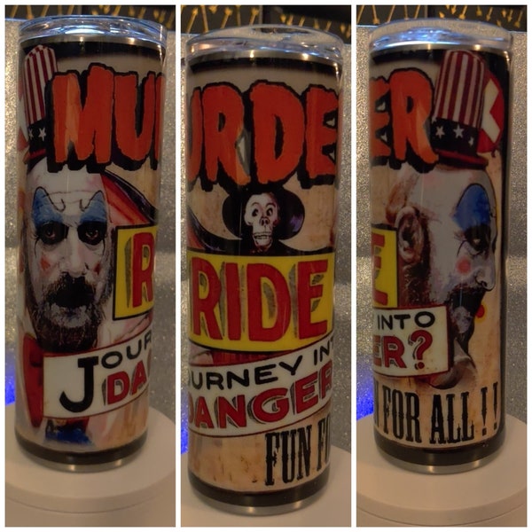 Captain Spaulding 20oz Custom Tumbler / Captain Spaulding Cup / 3 From Hell / Devils Rejects / Horror Tumbler / Rob Zombie Movies