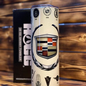 Cadillac Retro Logo Evolution 20oz Custom Tumbler