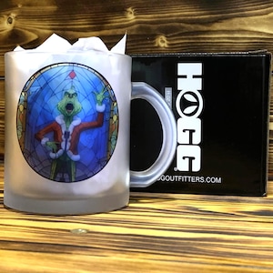 Grinch Stained Glass 11oz Frosted Glass Cup