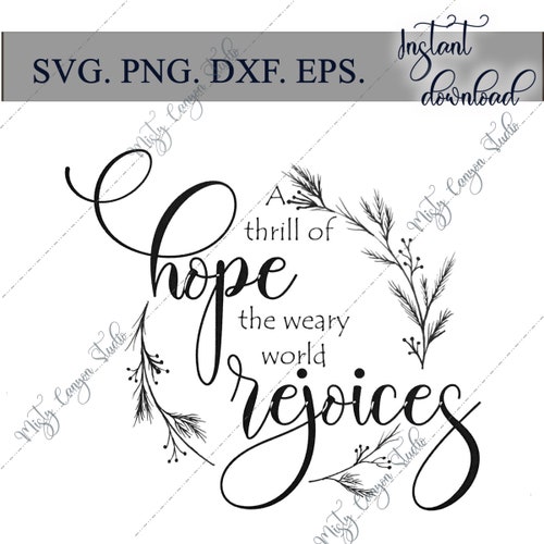 A Thrill of Hope Printable Christmas Carol Printable | Etsy