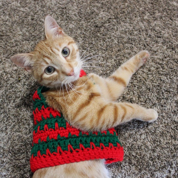 Ugly Christmas Cat Sweater Etsy