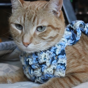 Speckled Blue Granny Stitch Harness Cover / Safety Vest for a Small Pet