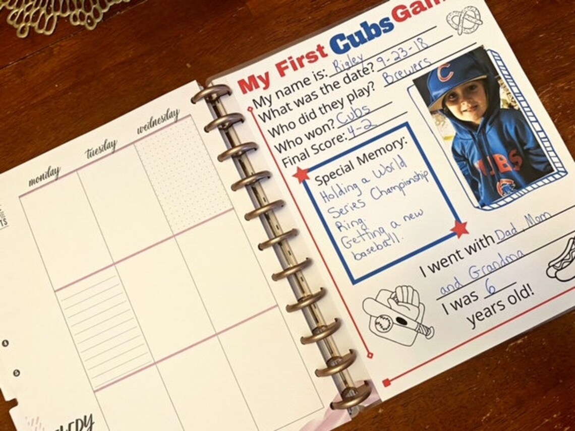 My First Cubs Game Printable Template Download Fill in the Etsy