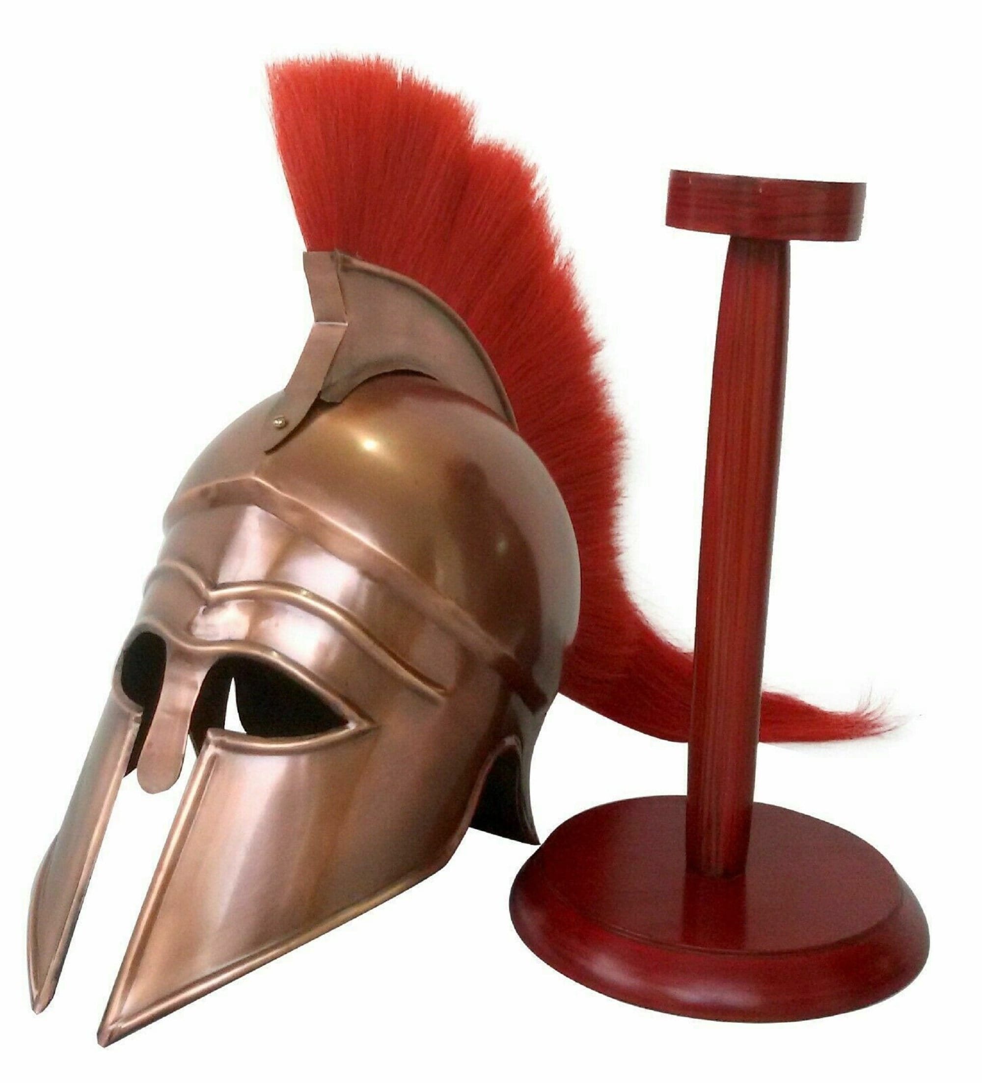 300 Helmet Antique Muscle Armour Suit Greek Movie Roleplay Spartan Helmet w Red 