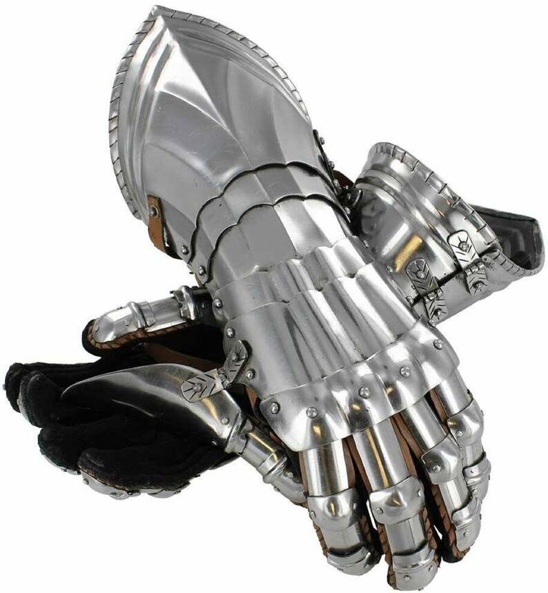 Silver Metal Armor Gauntlets Gothic Armor Gloves Crusaders Armor