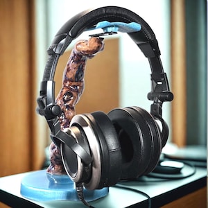 Driftwood Headphone Stand, Apple Wood Gaming Accessory, Art Deco Design