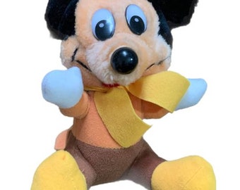 Vintage Mickeys Weihnachtslieder Mickey Mouse Plüsch Stofftier Walt Disney 7"