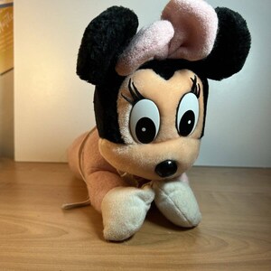 Vintage 1984 Disneyland Walt Disney World Plush Baby Crawling Minnie Mouse image 1