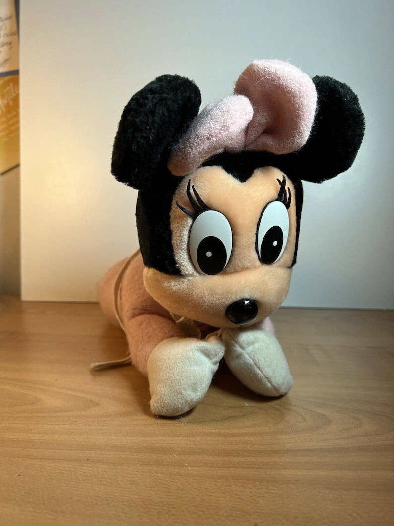 Vintage 1984 Disneyland Walt Disney World Plush Baby Crawling Minnie Mouse image 1