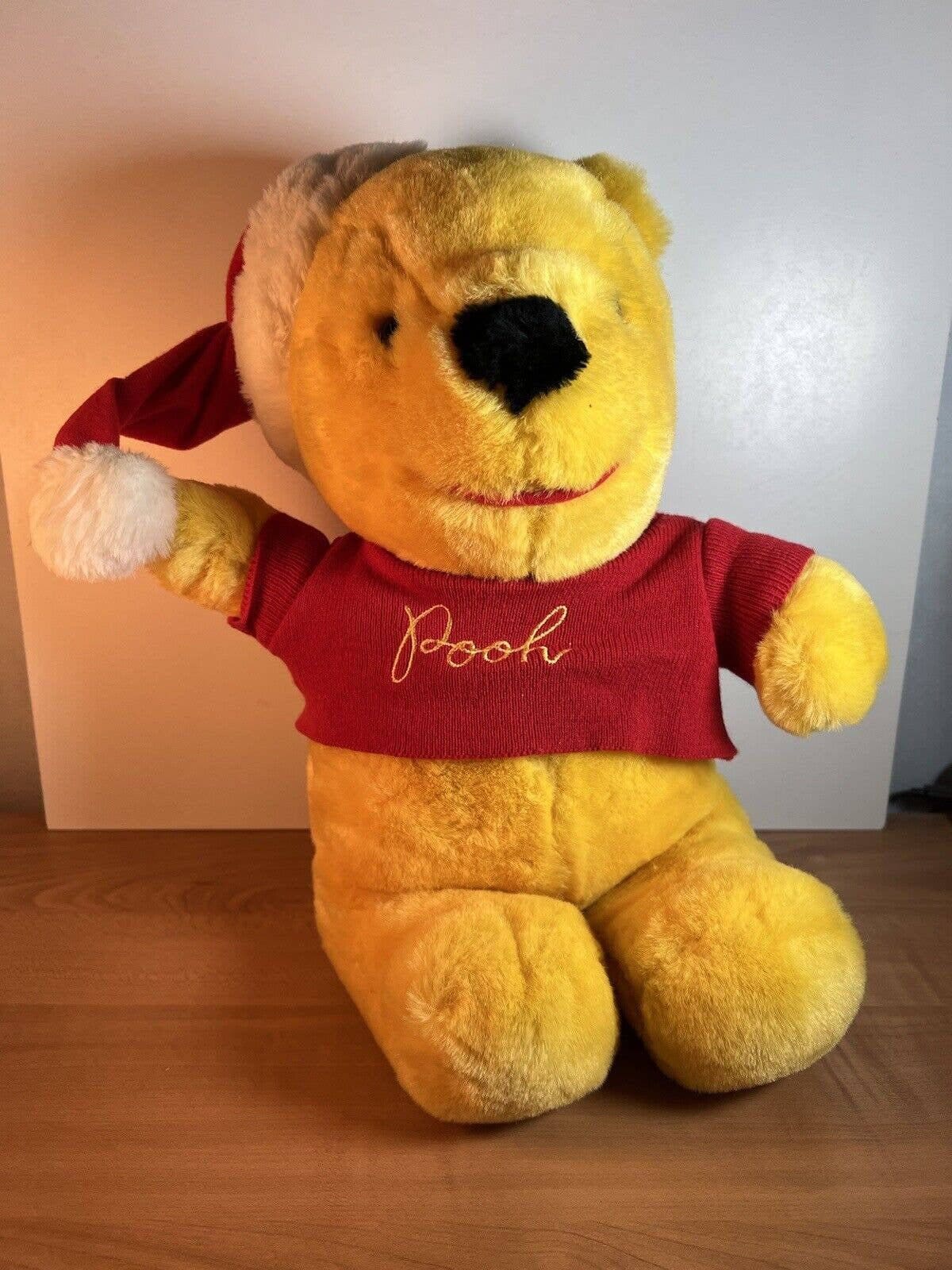Vintage Winnie The Pooh Santa Christmas Plush Sears Disney No Coat